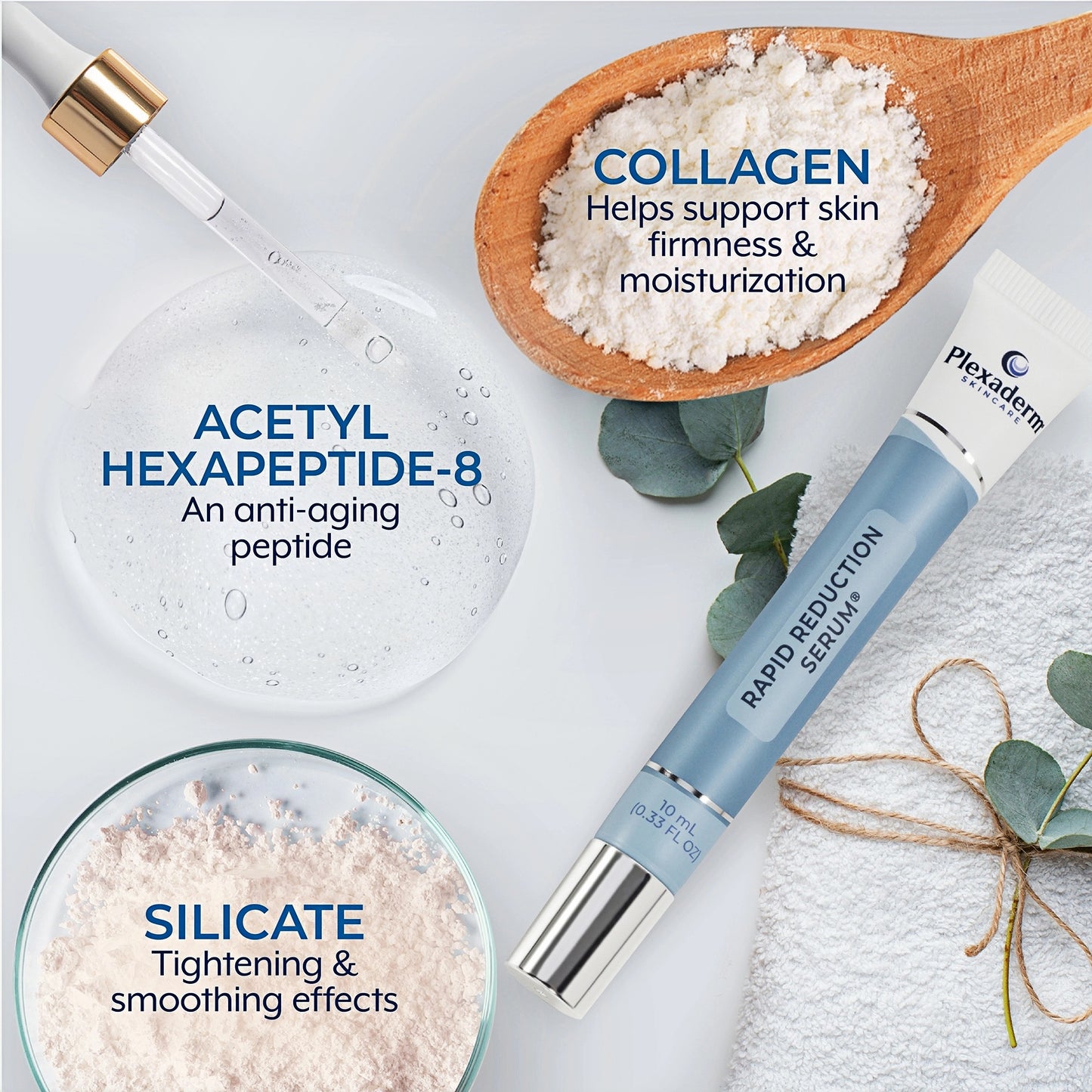 Plexaderm Rapid Reduction Eye Serum - Visibly Reduces Under-Eye Bags, Wrinkles, Dark Circles, Fine Lines & Crow's Feet Instantly, Anti Aging Wrinkle Remover for Face